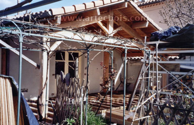 preparation pour construction extension maison  bois